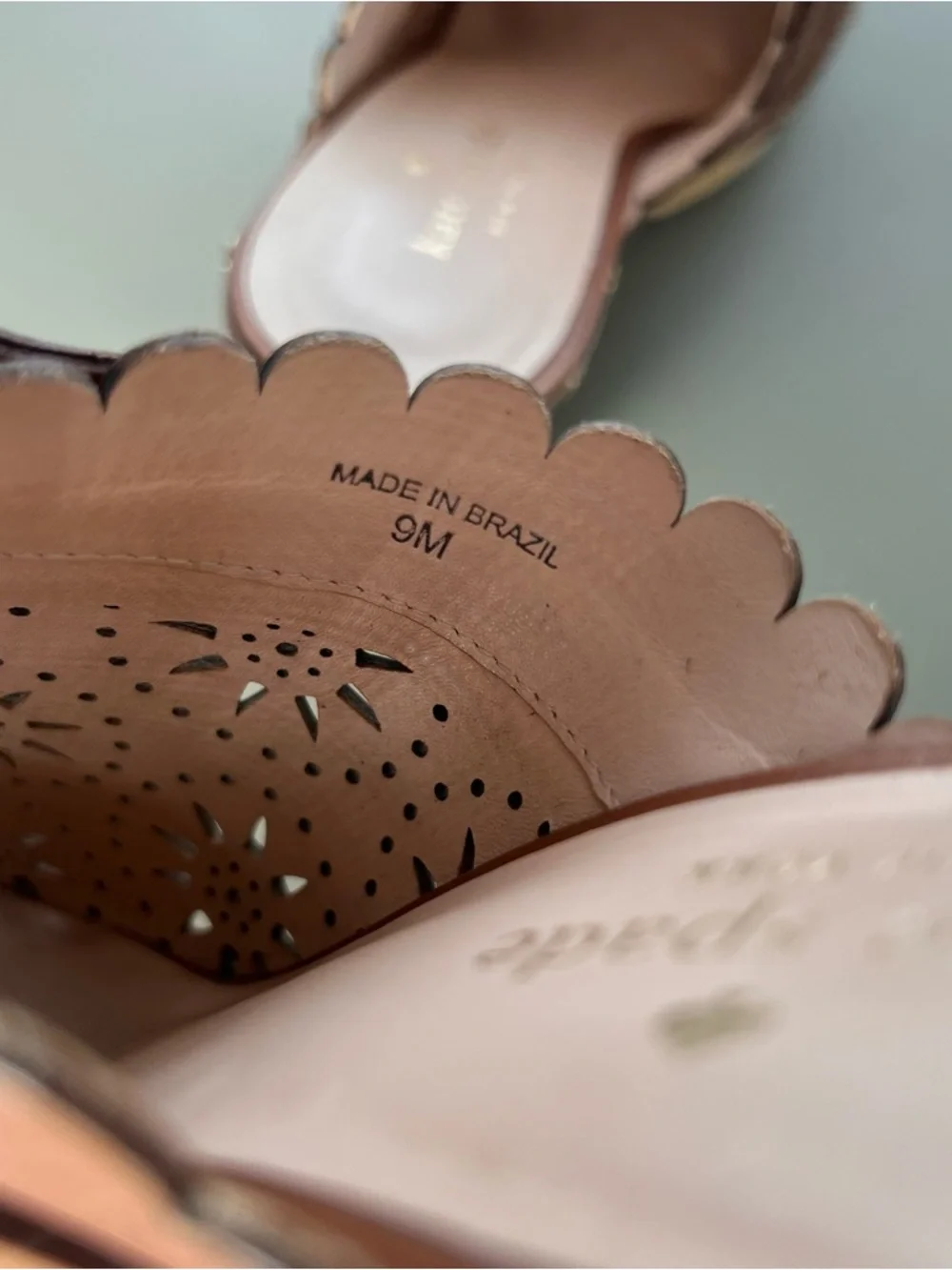 Kate Spade Cala Brown Leather Heel Clogs Women’s Size 9 - Picture 9 of 9